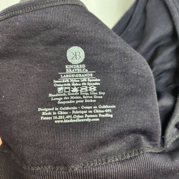 Kindred Bravely Solid Black Womens Large Nursing Pumping Bra Comfort Nylon Blend - Picture 12 of 12